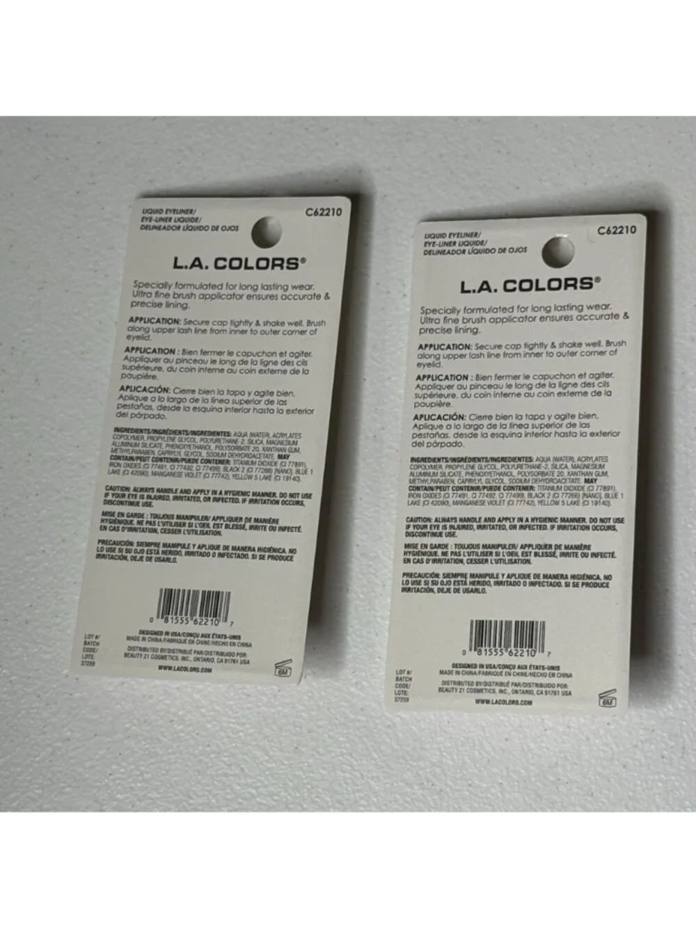 LA Colors Liquid Eyeliner Brown C62210 Long Wear 2 Pack New